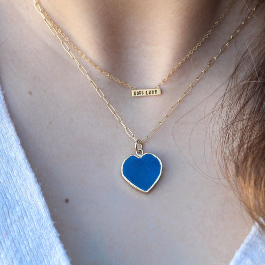 Isla Gemstone Heart Necklace | Birthstone Jewelry | Chocolate & Steel