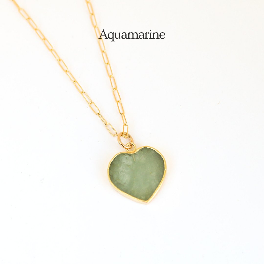 Isla Gemstone Heart Necklace | Birthstone Jewelry | Chocolate & Steel