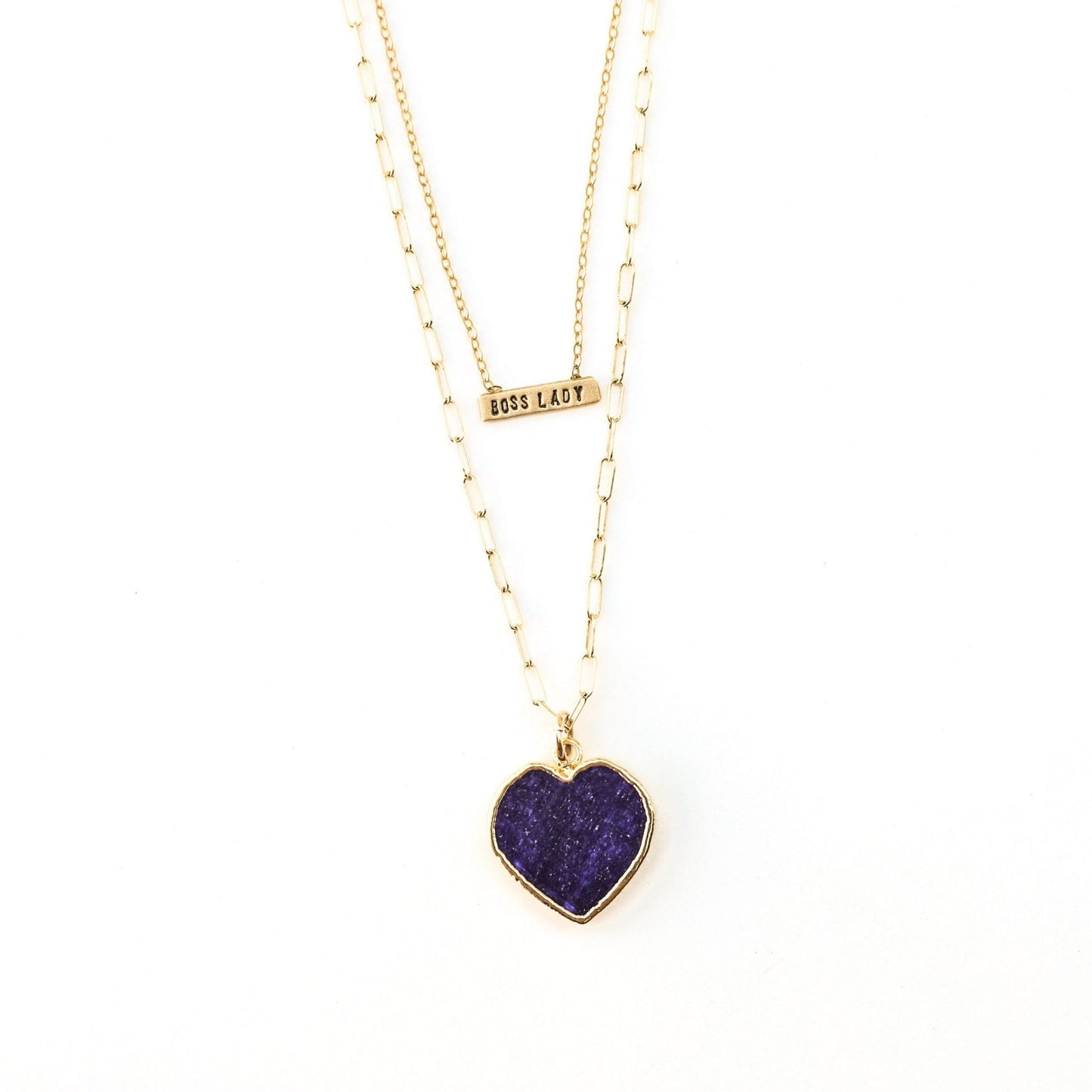 Isla Gemstone Heart Necklace | Birthstone Jewelry | Chocolate & Steel