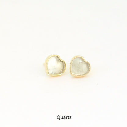 Mia Gemstone Heart Stud Earrings