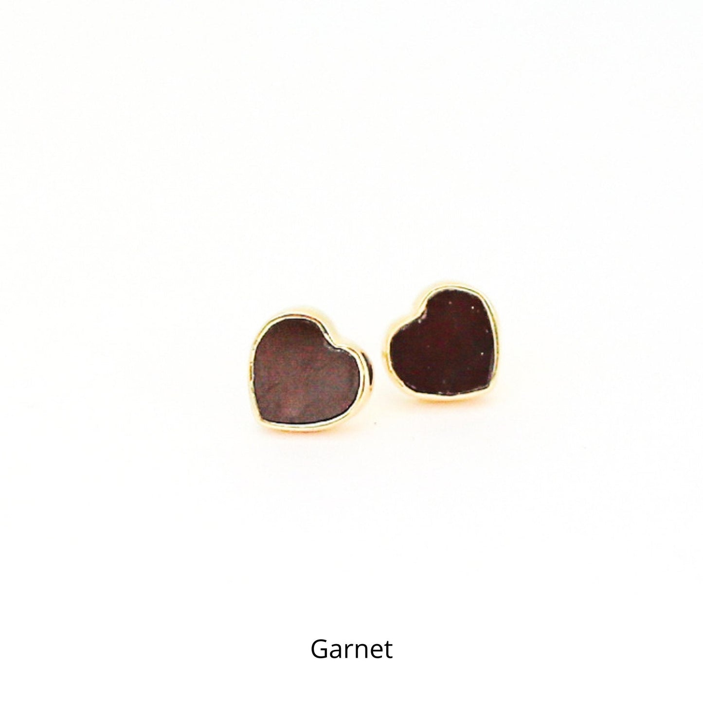 Mia Gemstone Heart Stud Earrings