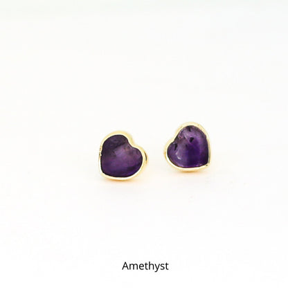 Mia Gemstone Heart Stud Earrings