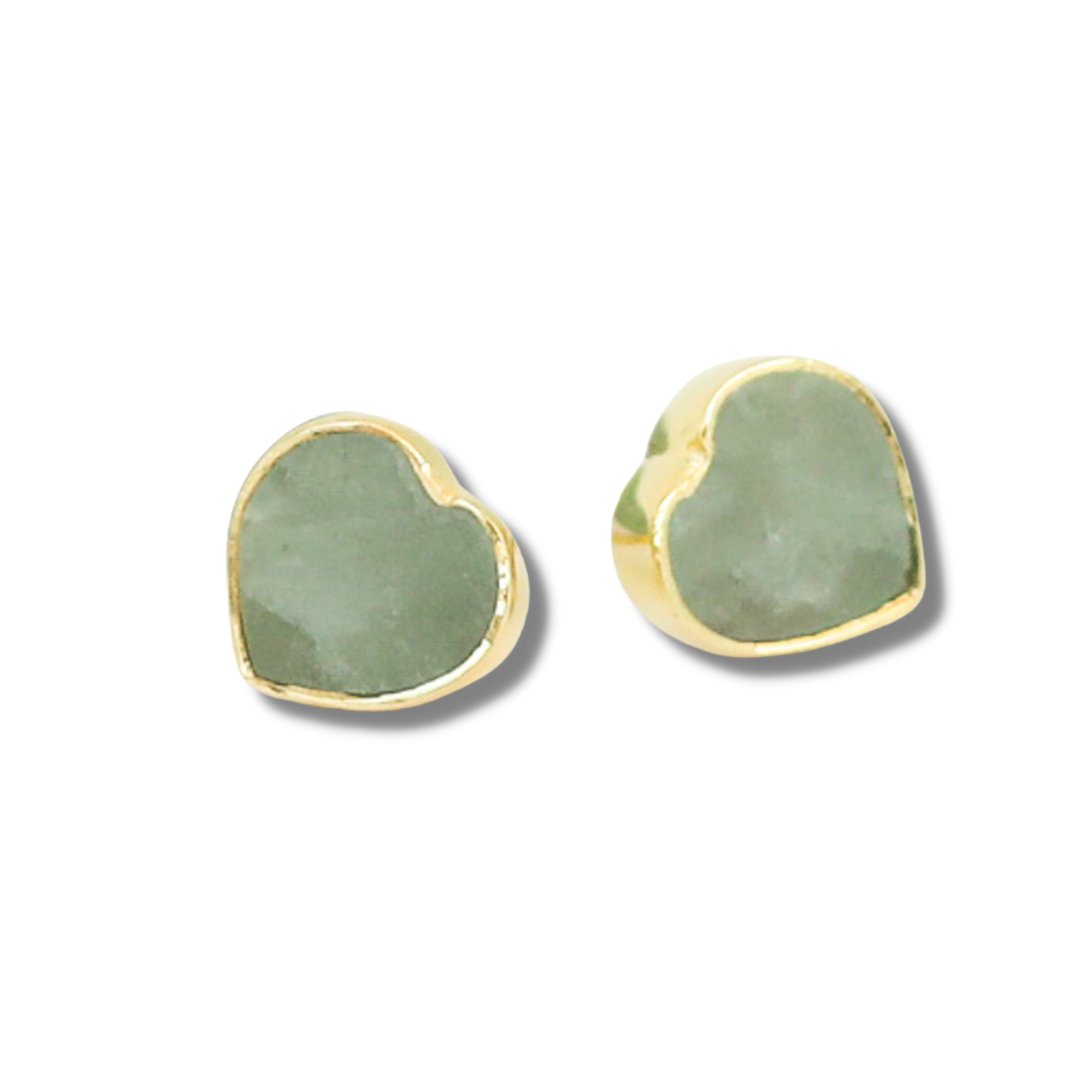 Mia Gemstone Heart Stud Earrings