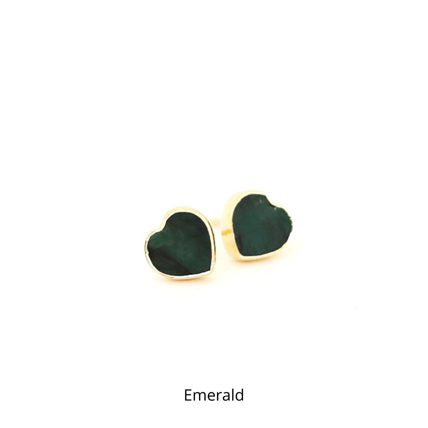 Mia Gemstone Heart Stud Earrings