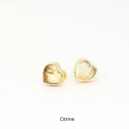 Mia Gemstone Heart Stud Earrings