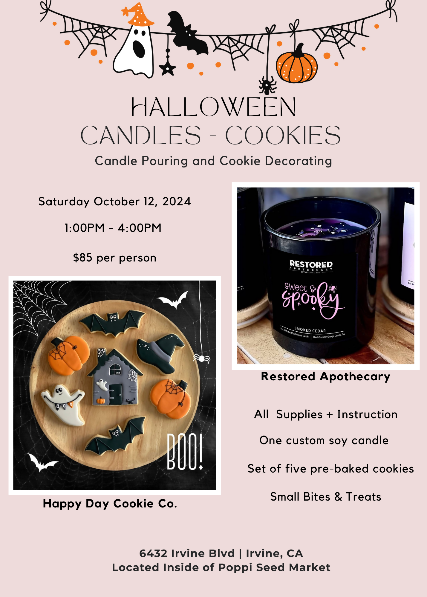 Halloween Candles + Cookies | October 12, 2024 | 1-4pm