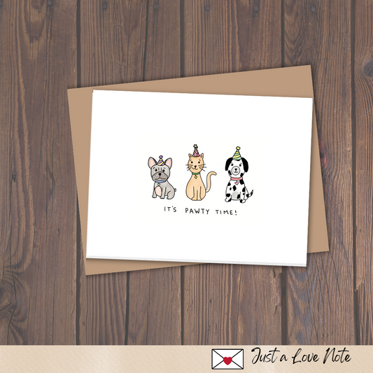 It's Pawty TIme Birthday Celebration Card