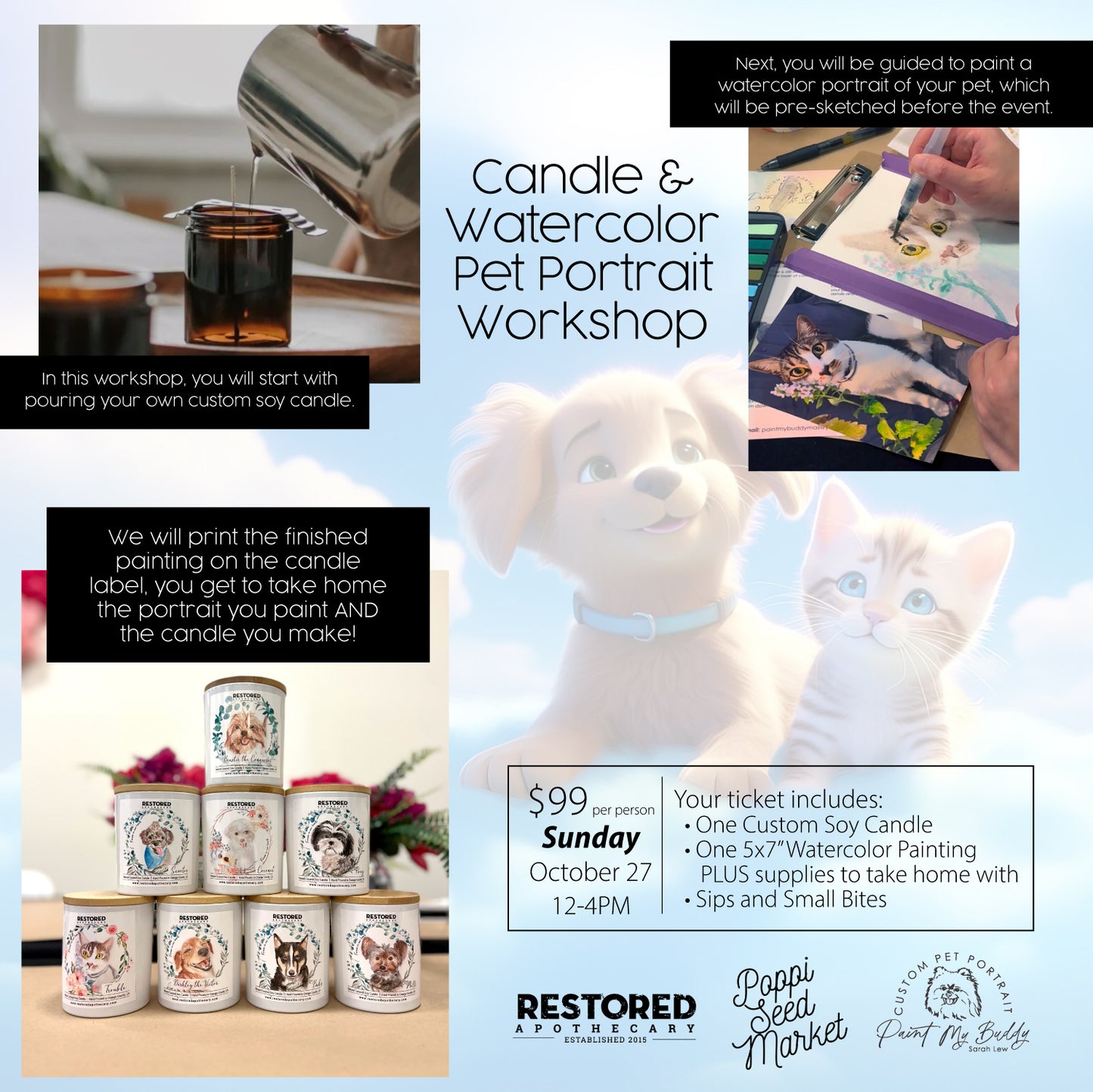 Pet Memorial Candle Workshop | October 27 | 12-4 pm