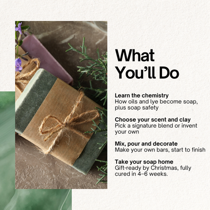 Holiday Cold Process Soapmaking Workshop - Sunday, December 6
