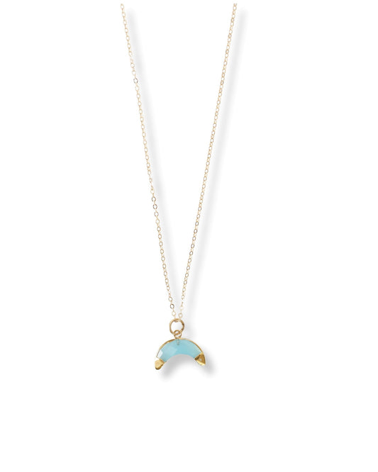 Starry Moon Necklace - Chocolate and Steel