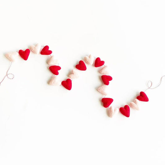 Red and Pink Heart Garland