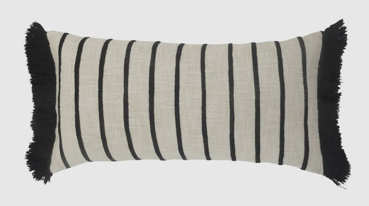 Striped Fringe Pillow