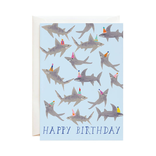 Shark Birthday Hat Card