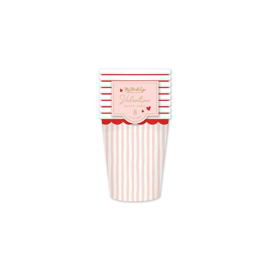 Pink Stripe Paper Cups