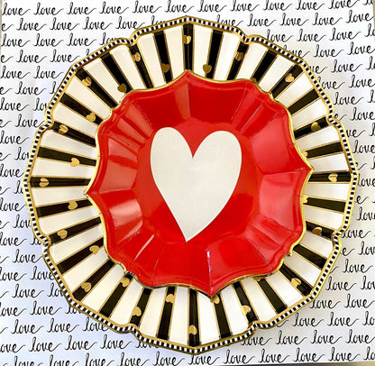 Love Scattered Heart Dinner Plates