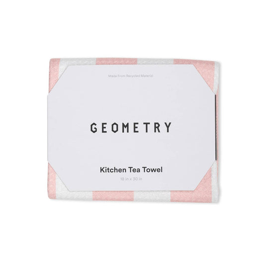 Bold Pink Geometry Kitchen Tea Towel