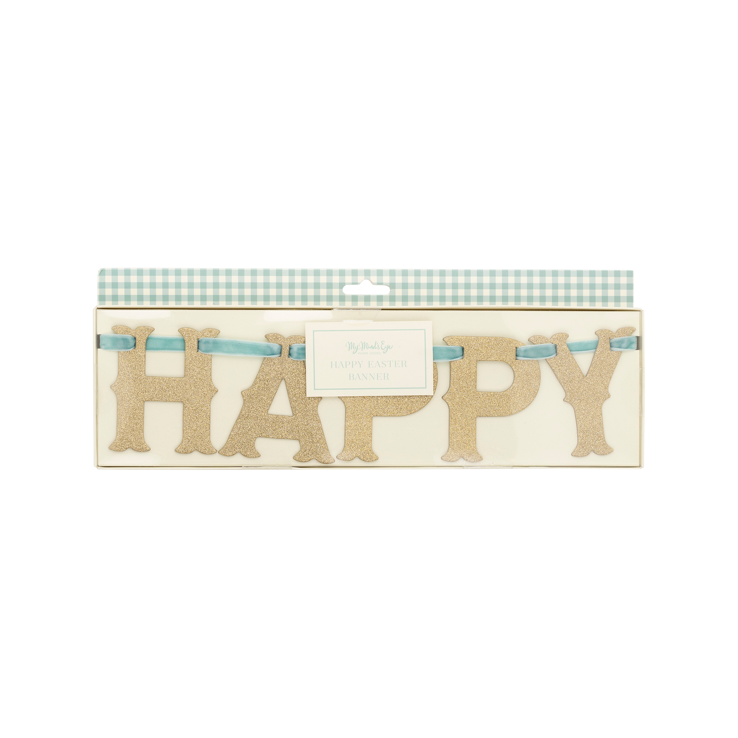 Vintage Happy Easter Glitter Banner