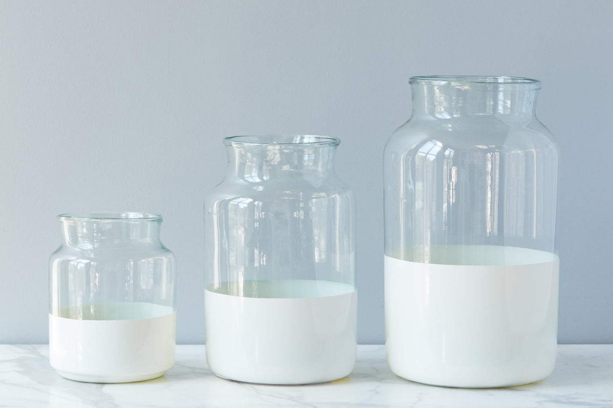 Etu Home White Colorblock Mason Jars