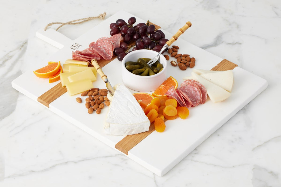 Etu Home White Rectangle Mod Charcuterie Board, Medium