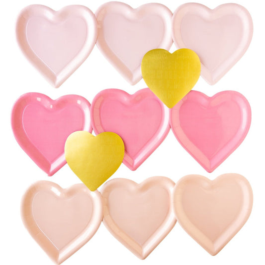 Customizable Heart Paper Plate Set