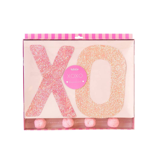 XOXO Glitter Banner Set