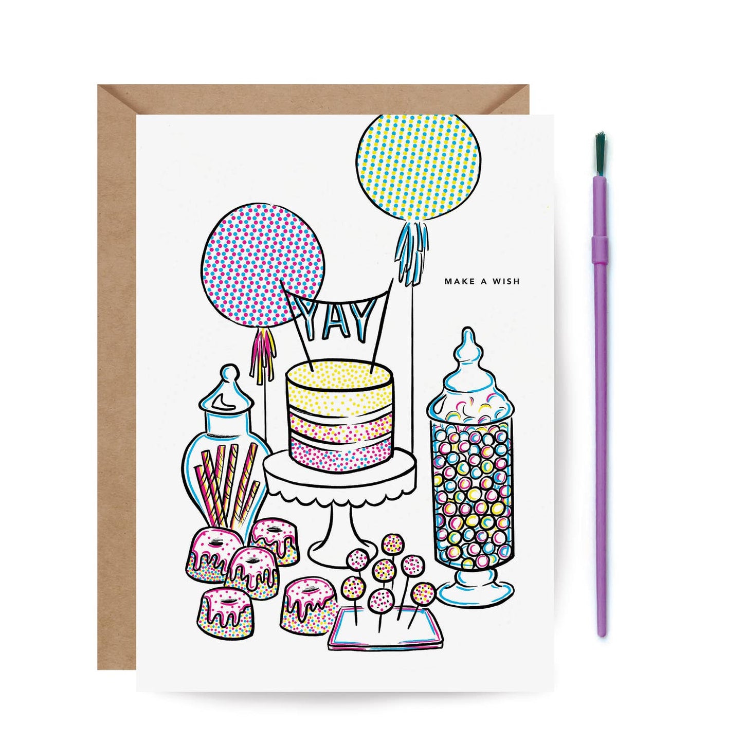 Paint with Water Sweet Table Birthday Card