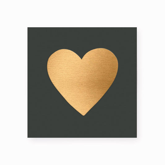 Small Match Box: Embossed Gold Heart