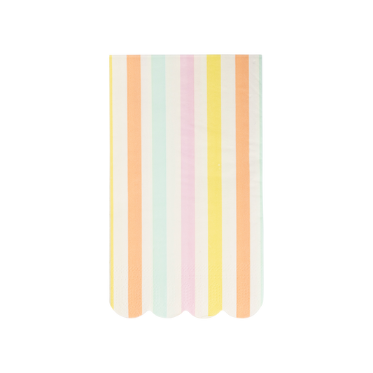 Spring Stripe Scallop Paper Dinner Napkin