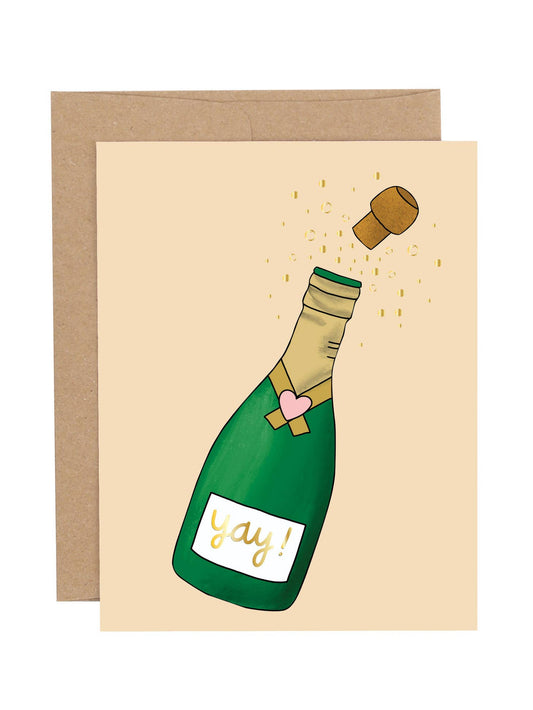 Champagne Yay Congratulations Greeting Card