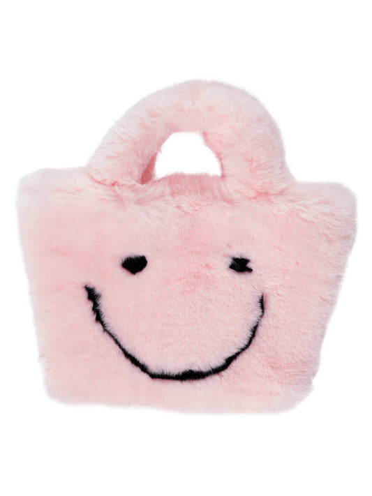 Faux Fur Fuzzy Smiley Face Purses for Kids